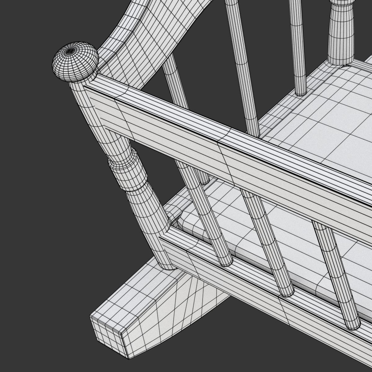 Wooden Cradle 3D model_21