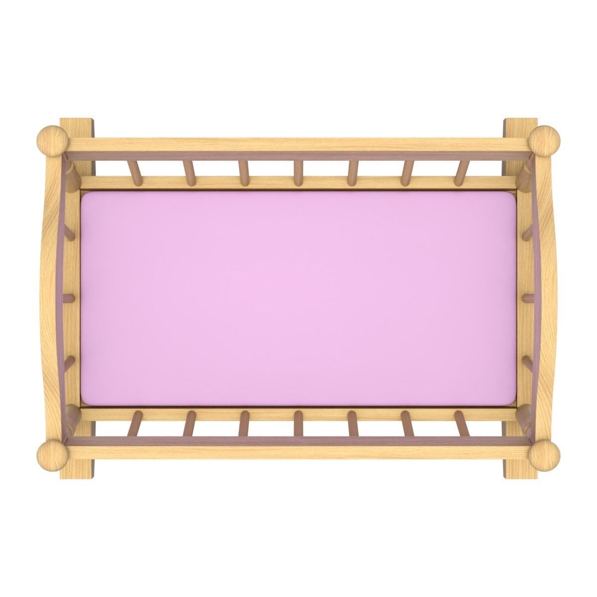 Wooden Cradle 3D model_4