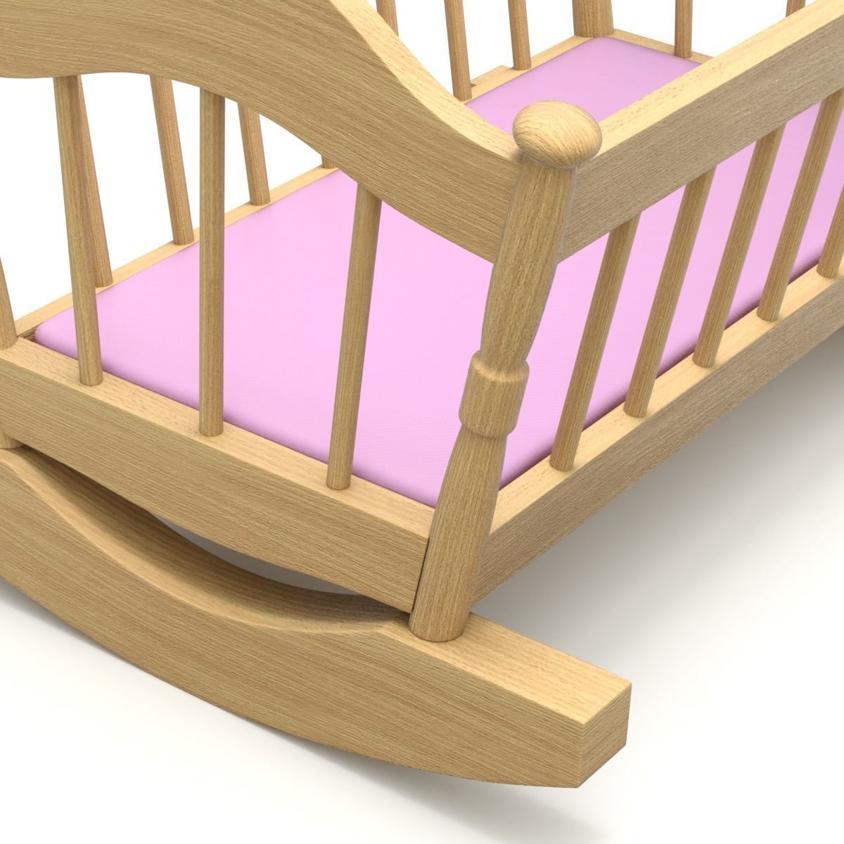 Wooden Cradle 3D model_6