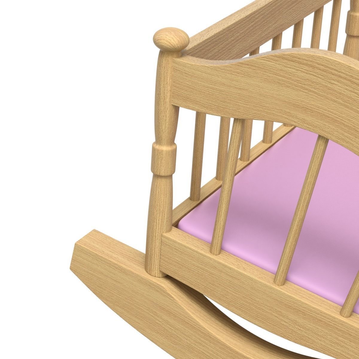 Wooden Cradle 3D model_5