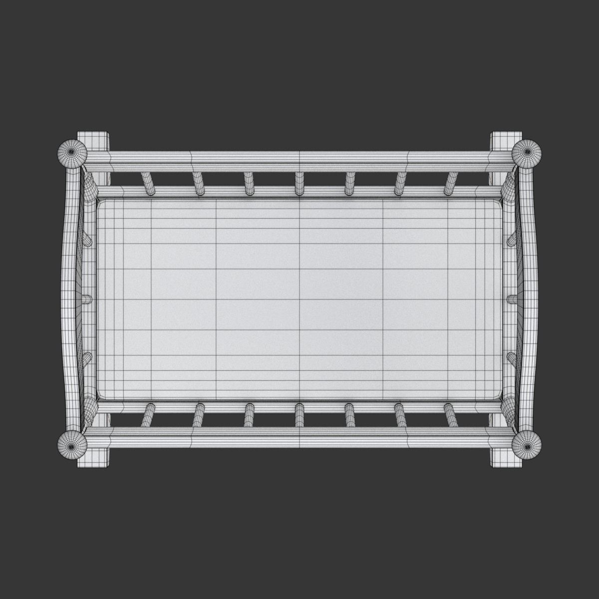 Wooden Cradle 3D model_20
