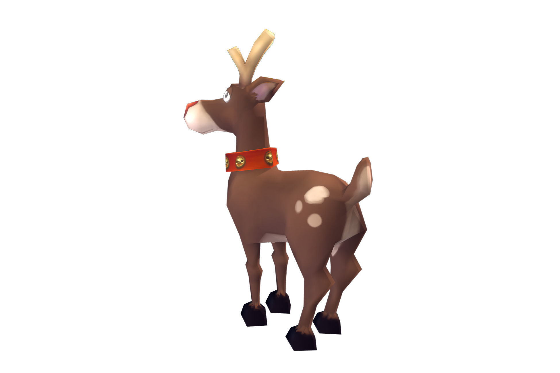 Rudolph Reindeer - Low Poly Hand Painted Low-poly 3D model_3