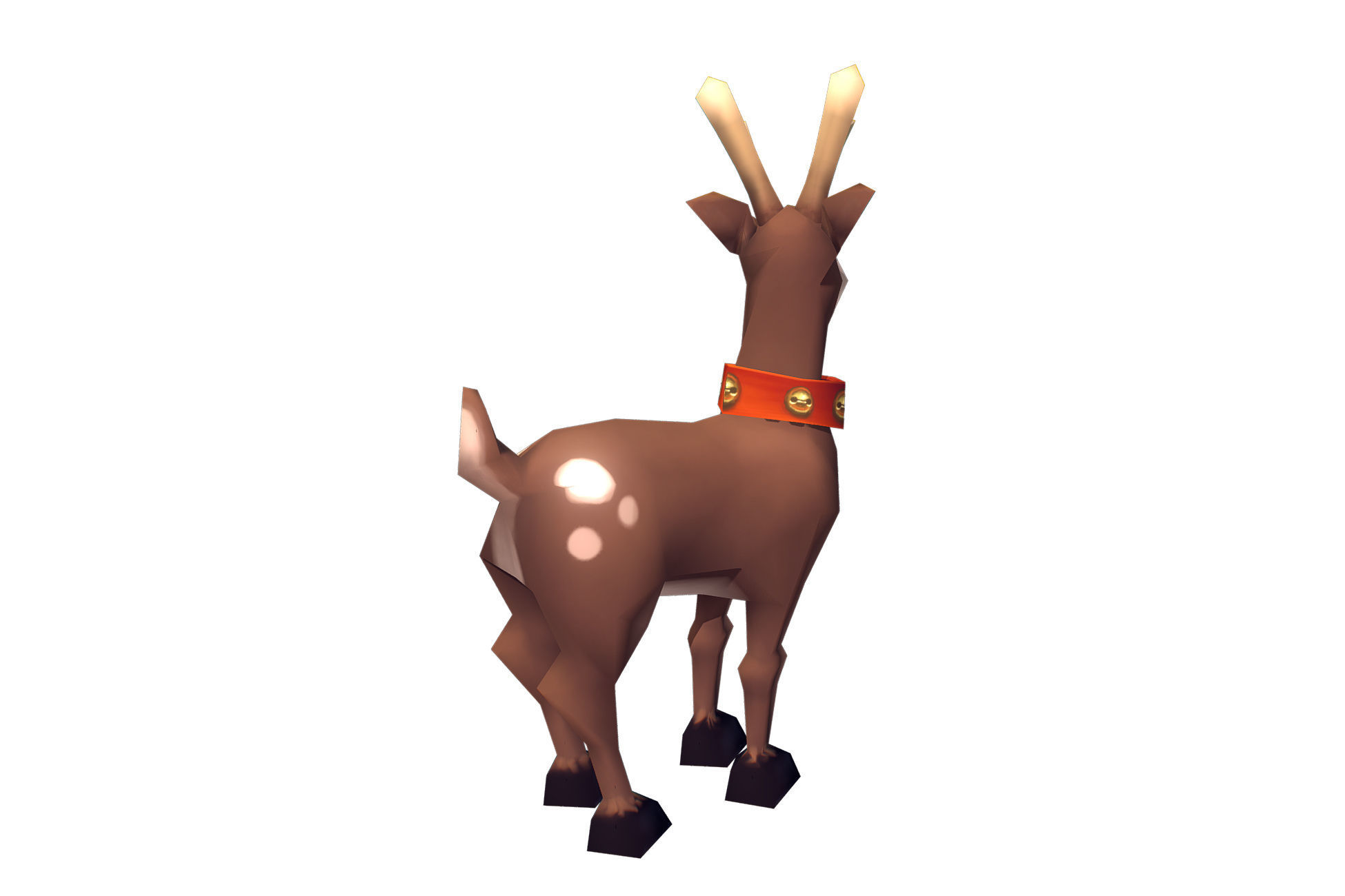 Rudolph Reindeer - Low Poly Hand Painted Low-poly 3D model_4