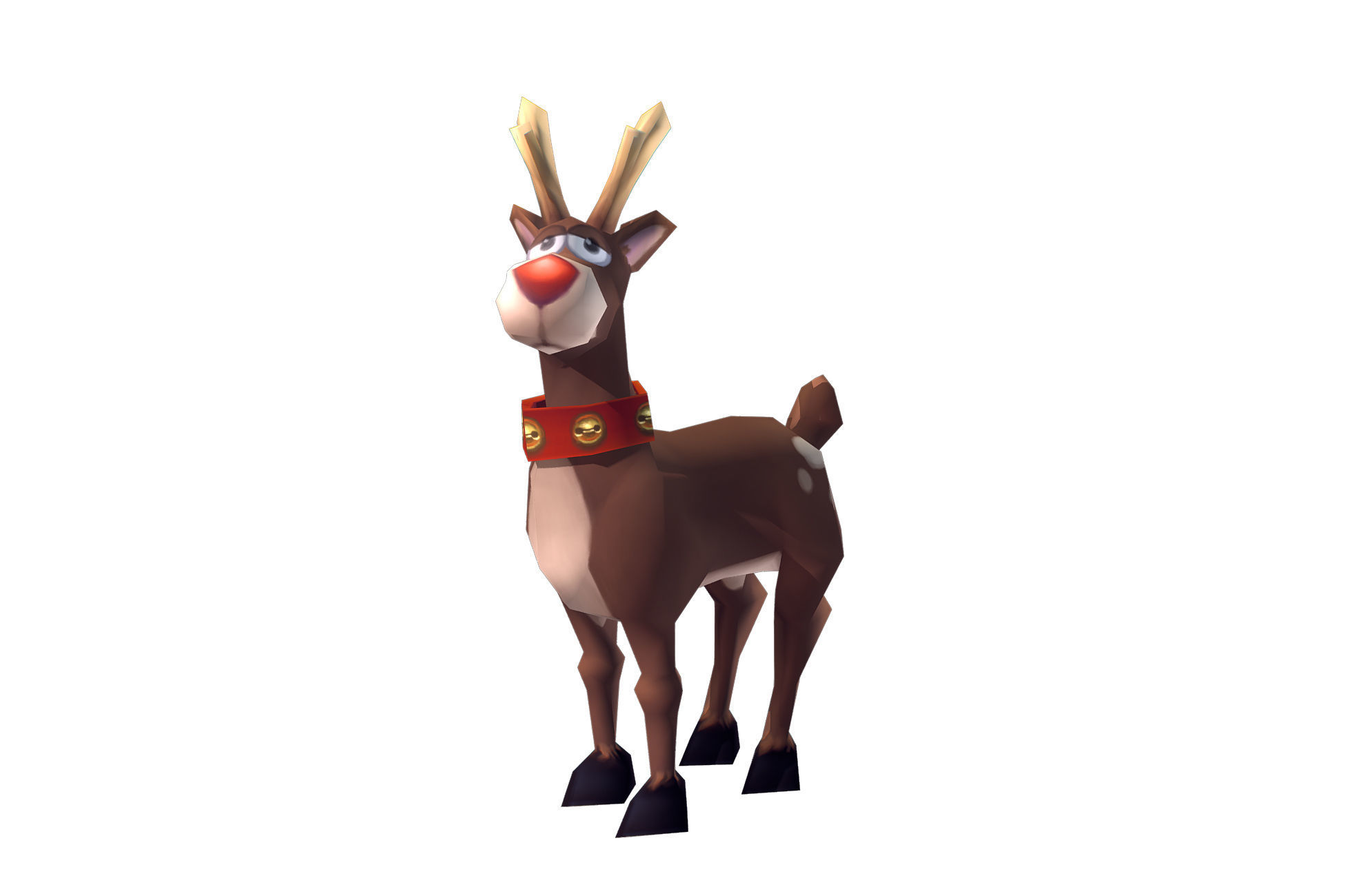 Rudolph Reindeer - Low Poly Hand Painted Low-poly 3D model_1
