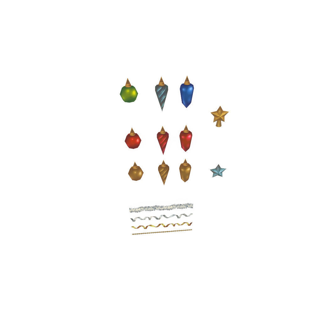 Christmas Tree and Presents - Low Poly Hand Painted Low-poly 3D model_5