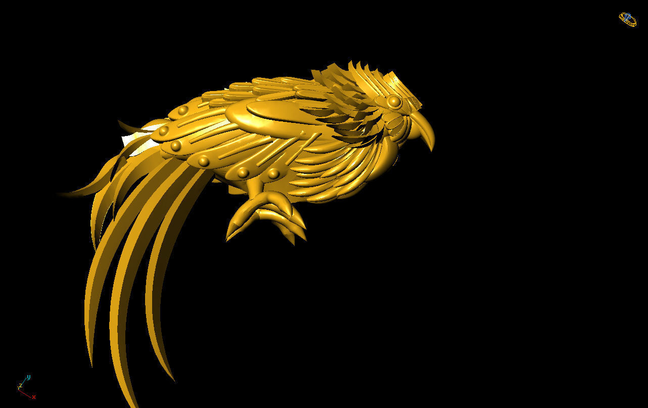 Birds gold parrot 3D print model_1