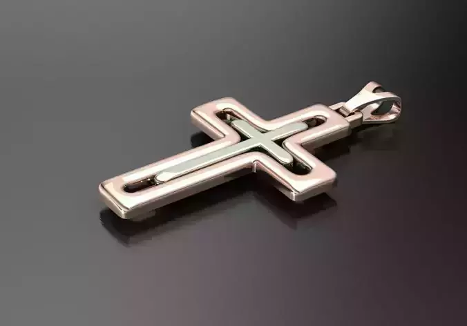 Cross pendant in rose gold