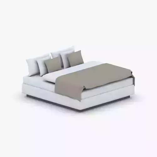0665 - Bed Low-poly 3D model