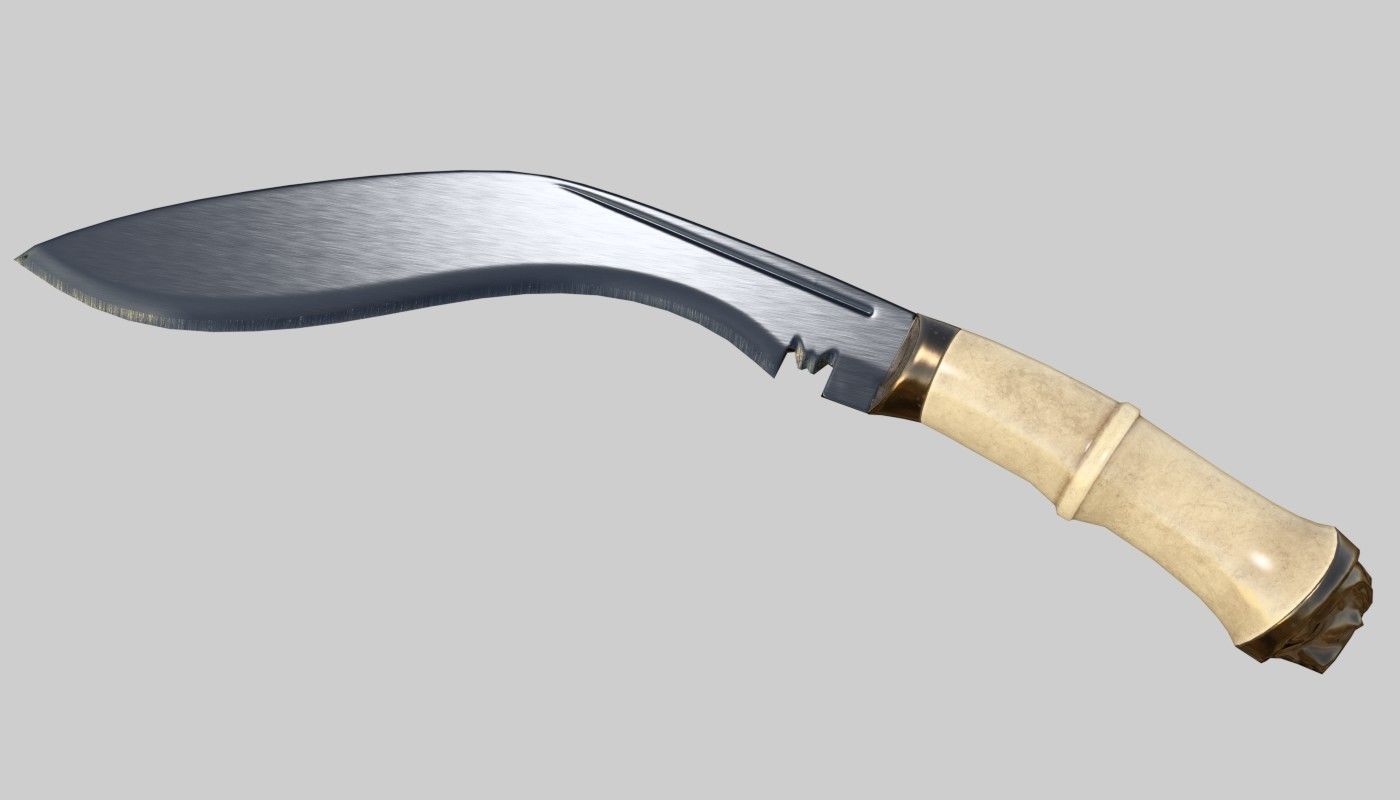 Knife Kukri PBR Game Ready Low Poly Low-poly 3D model_1