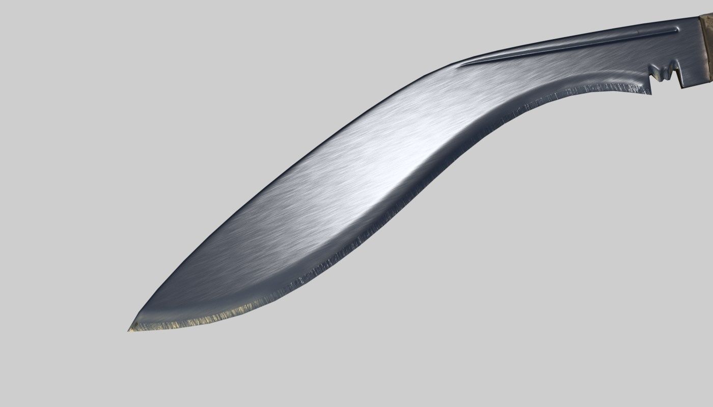 Knife Kukri PBR Game Ready Low Poly Low-poly 3D model_5