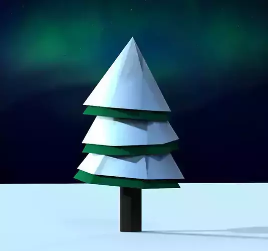 Christmas Tree Low-poly 3D model