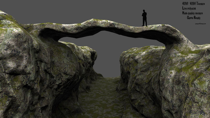 canyon bridge Low-poly 3D model