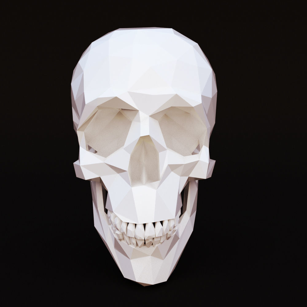 Low Poly Skull Human Low-poly 3D model_1