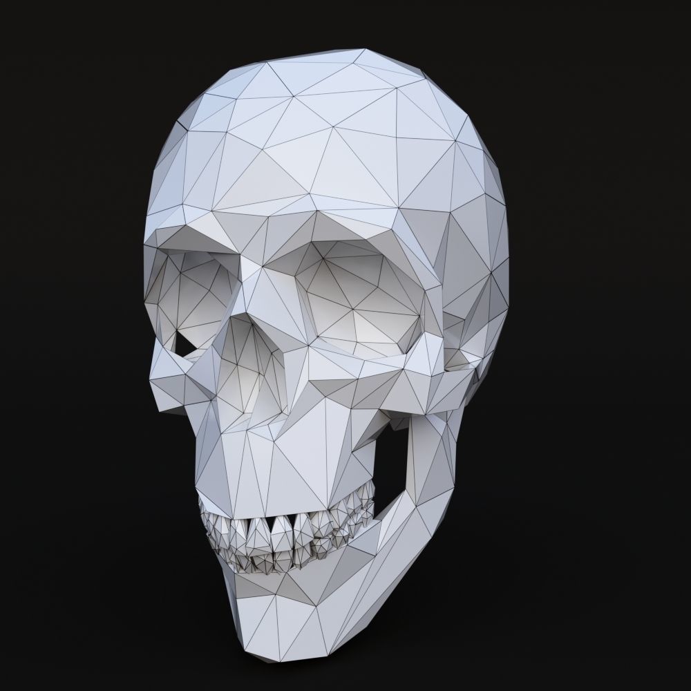 Low Poly Skull Human Low-poly 3D model_5