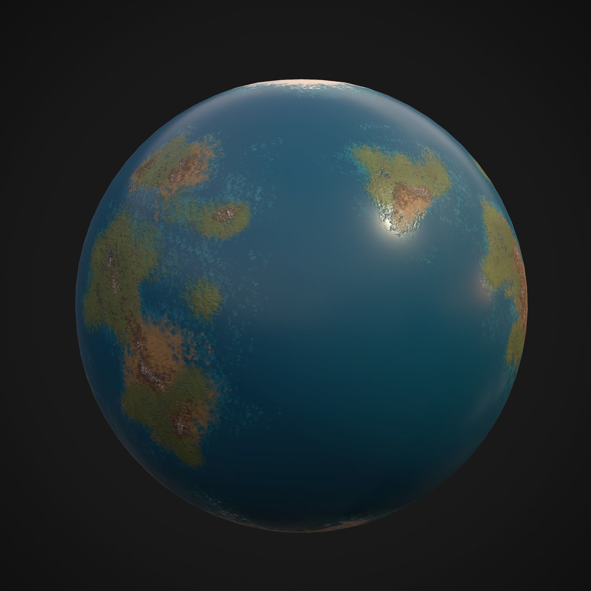 Stylized Planets 02 Low-poly 3D model_4