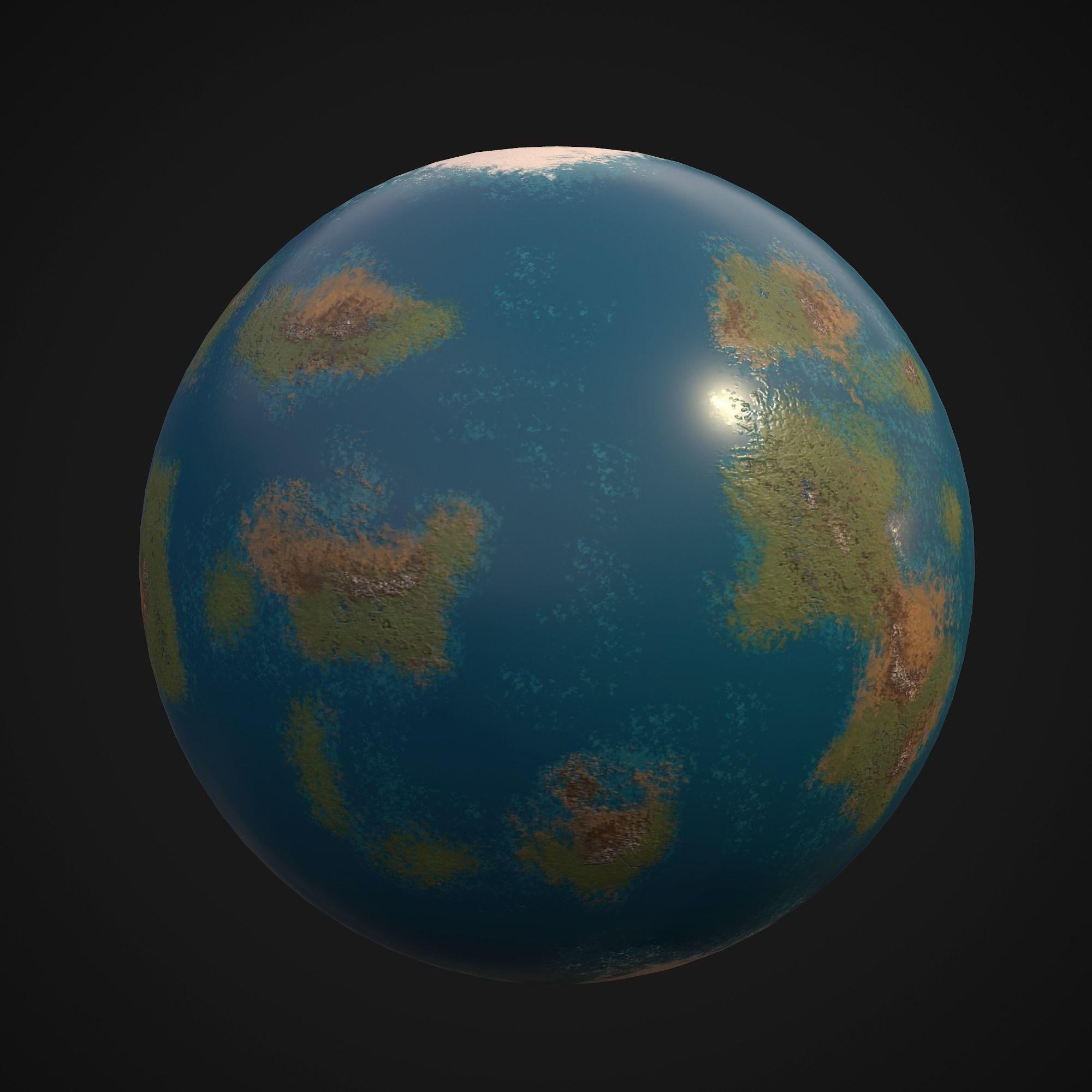 Stylized Planets 02 Low-poly 3D model_5