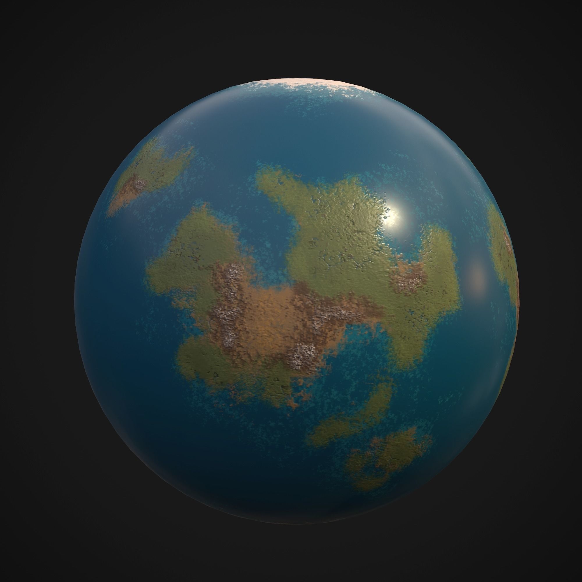 Stylized Planets 02 Low-poly 3D model_3