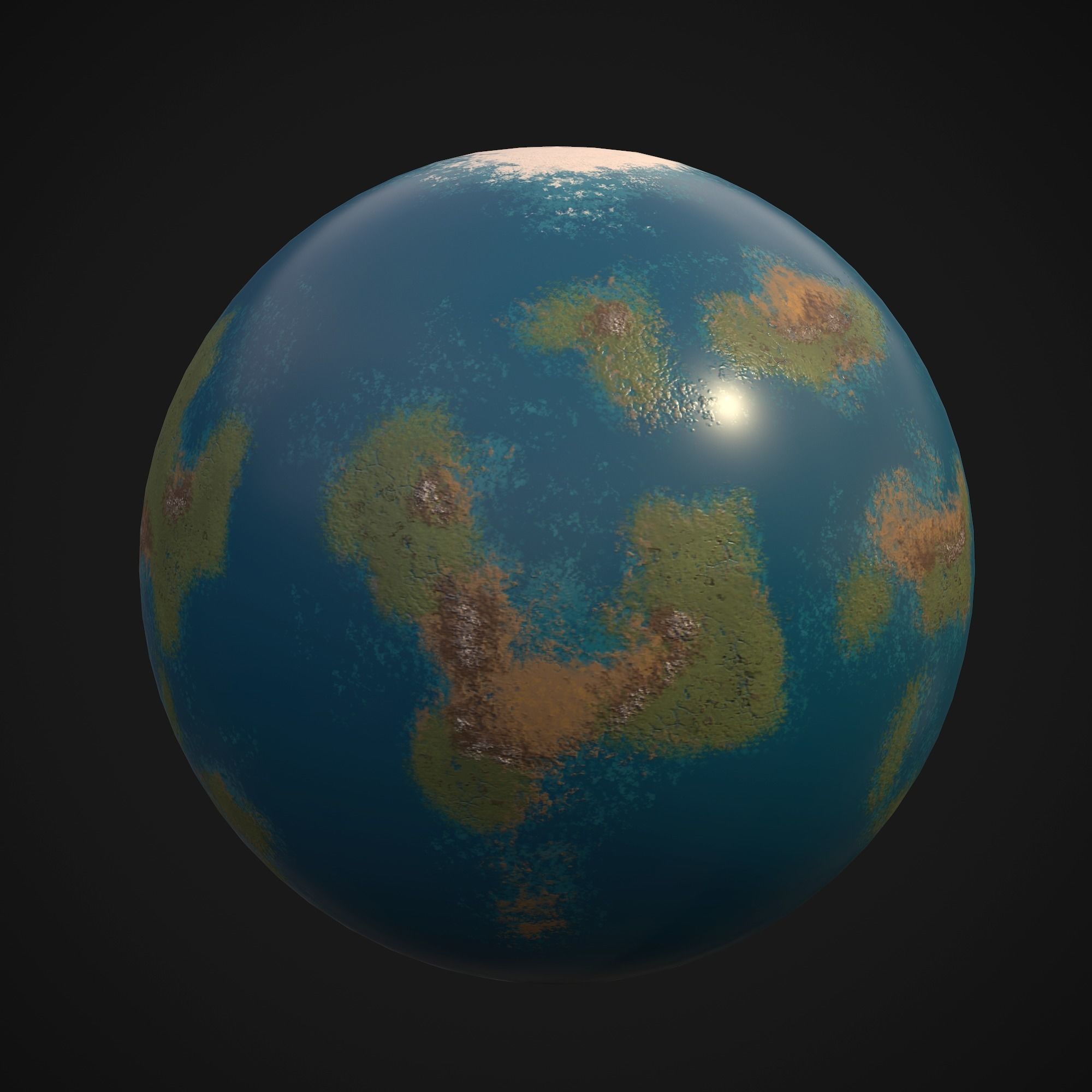 Stylized Planets 02 Low-poly 3D model_6