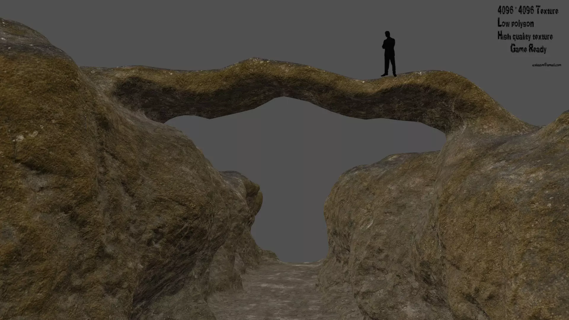 canyon piece of rock Low-poly 3D model_0