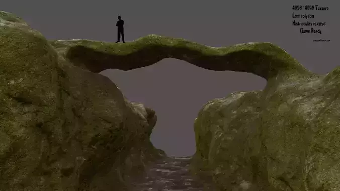 canyon piece of rock with moss