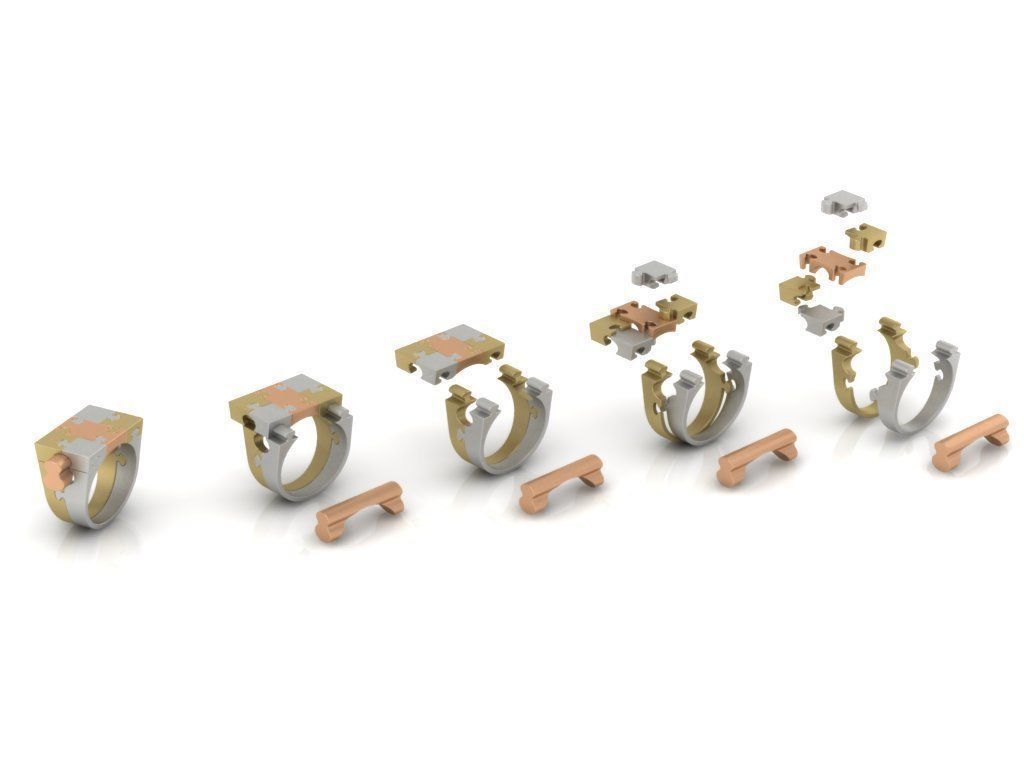 Puzzle ring 3D print model_4