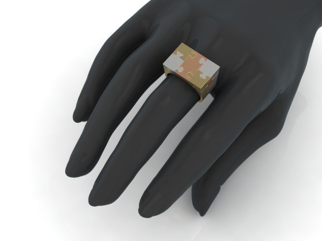Puzzle ring 3D print model_3