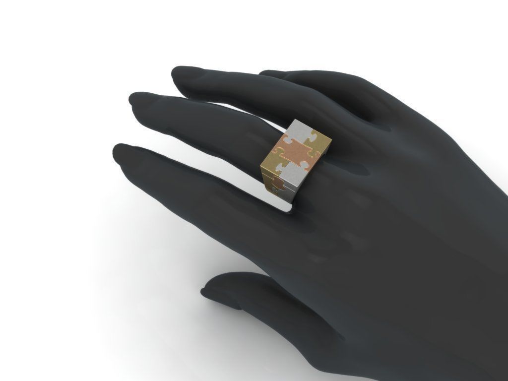 Puzzle ring 3D print model_2