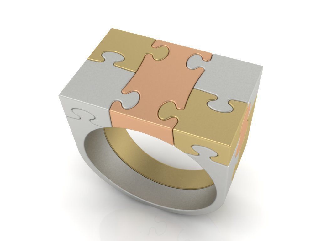 Puzzle ring 3D print model_1