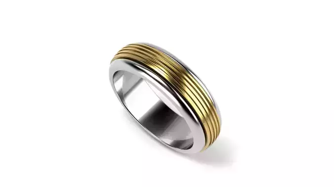 Two colored simple wedding band Ring 3   15 SIZES