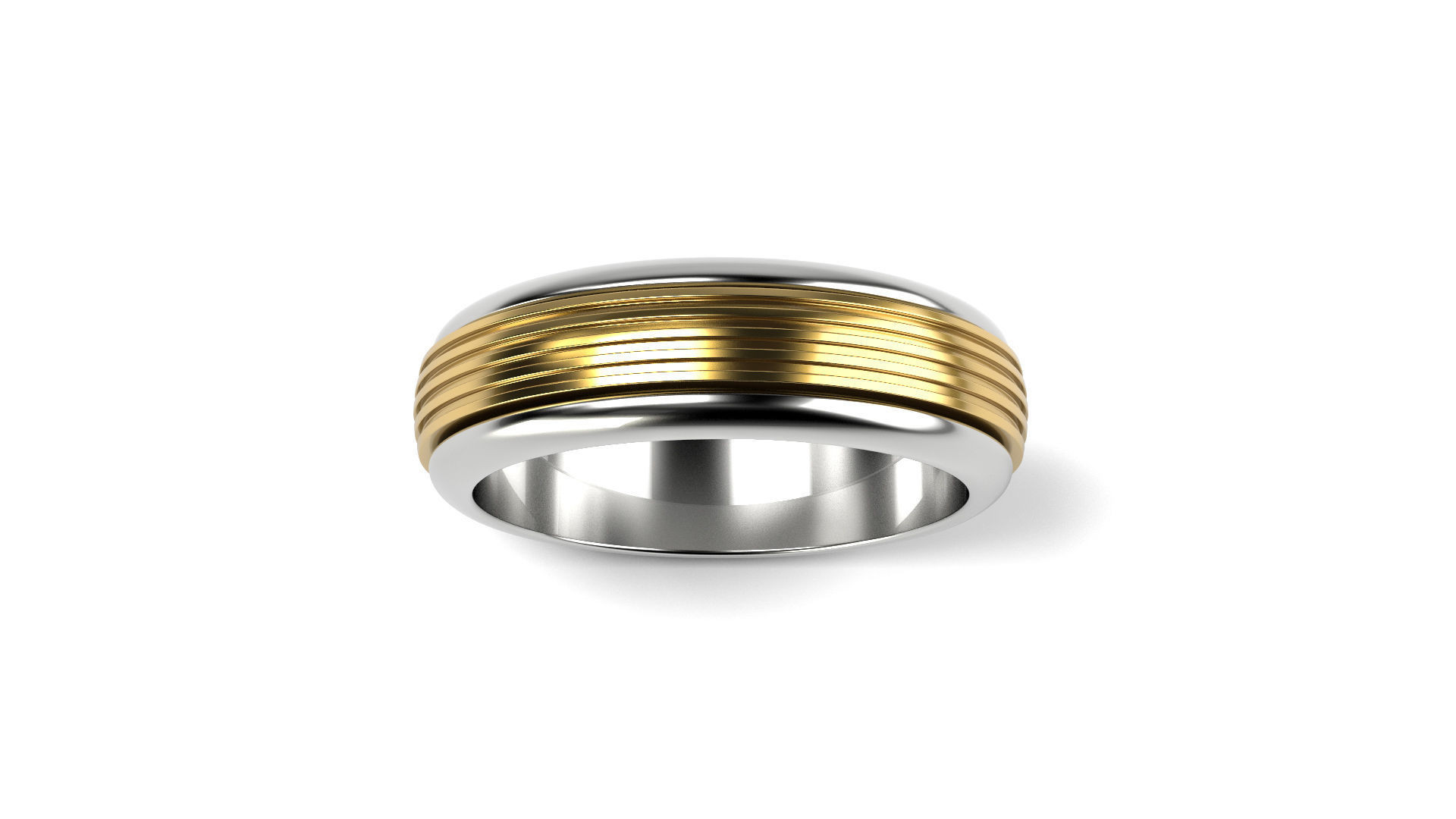 Two colored simple wedding band Ring 3   15 SIZES 3D print model_1