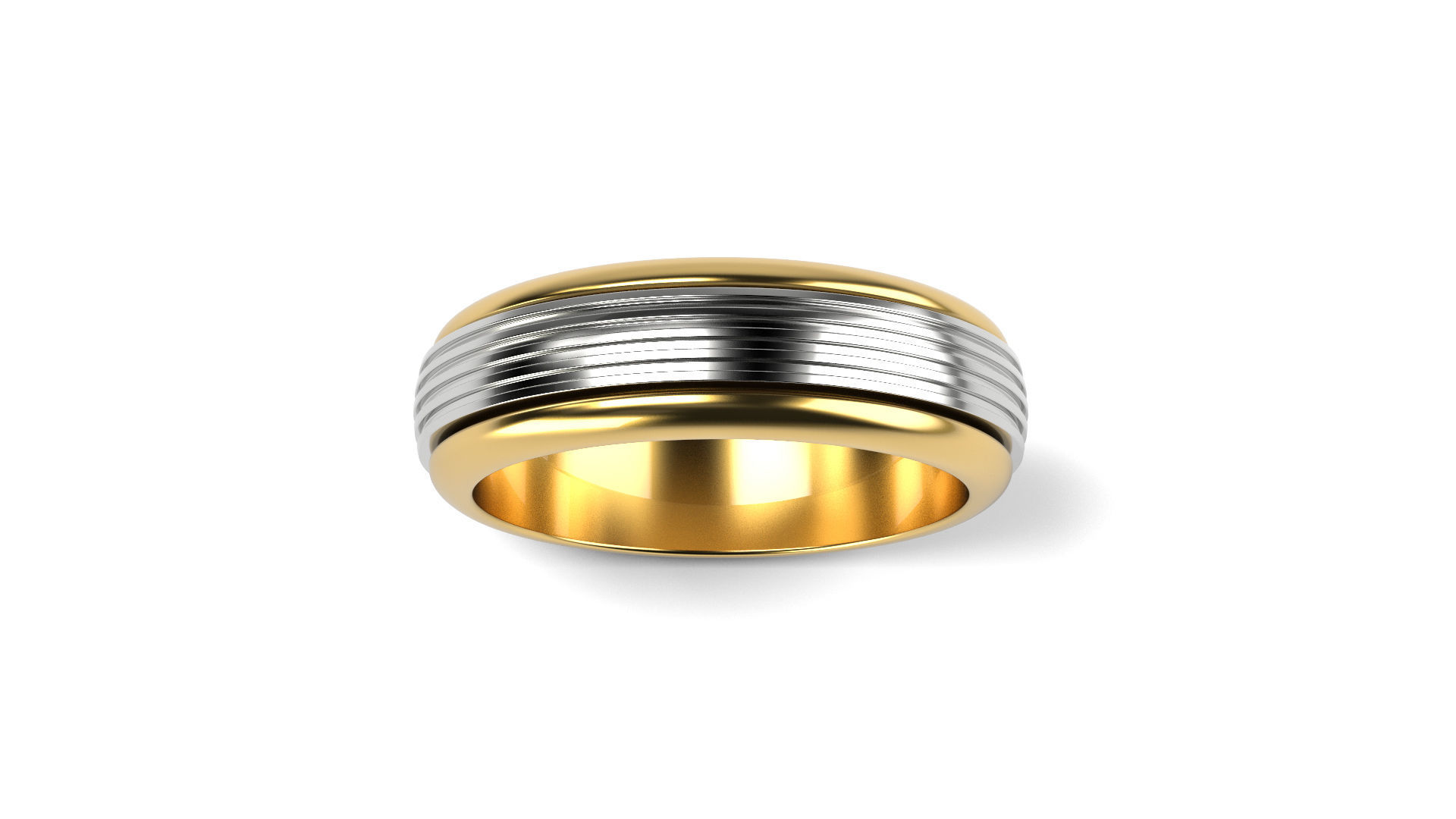 Two colored simple wedding band Ring 3   15 SIZES 3D print model_3