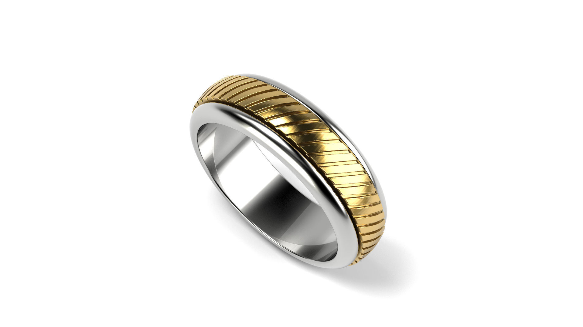 Two colored simple wedding band Bundle of 10 rings 15 SIZES 3D print model_11