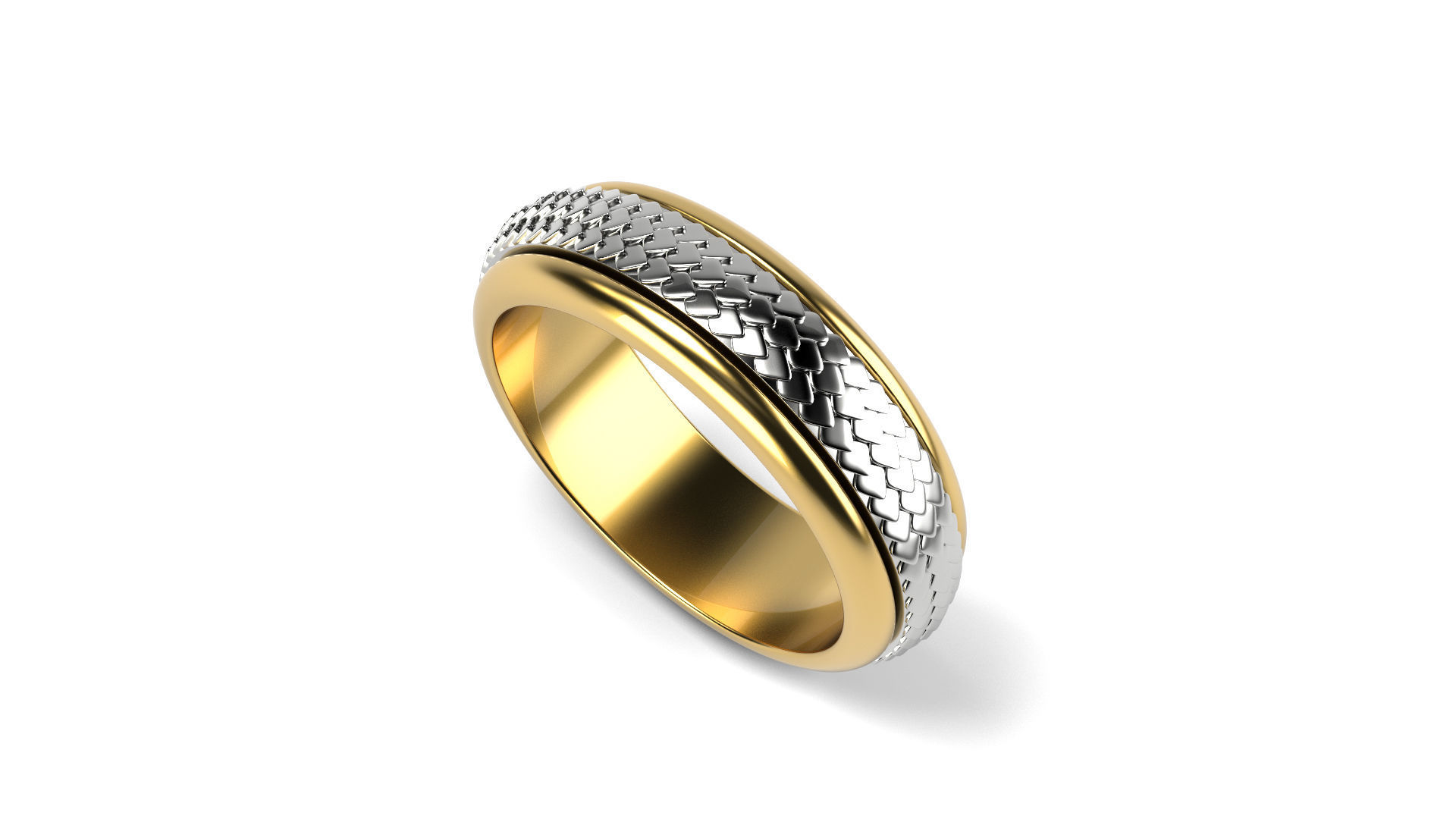 Two colored simple wedding band Bundle of 10 rings 15 SIZES 3D print model_52