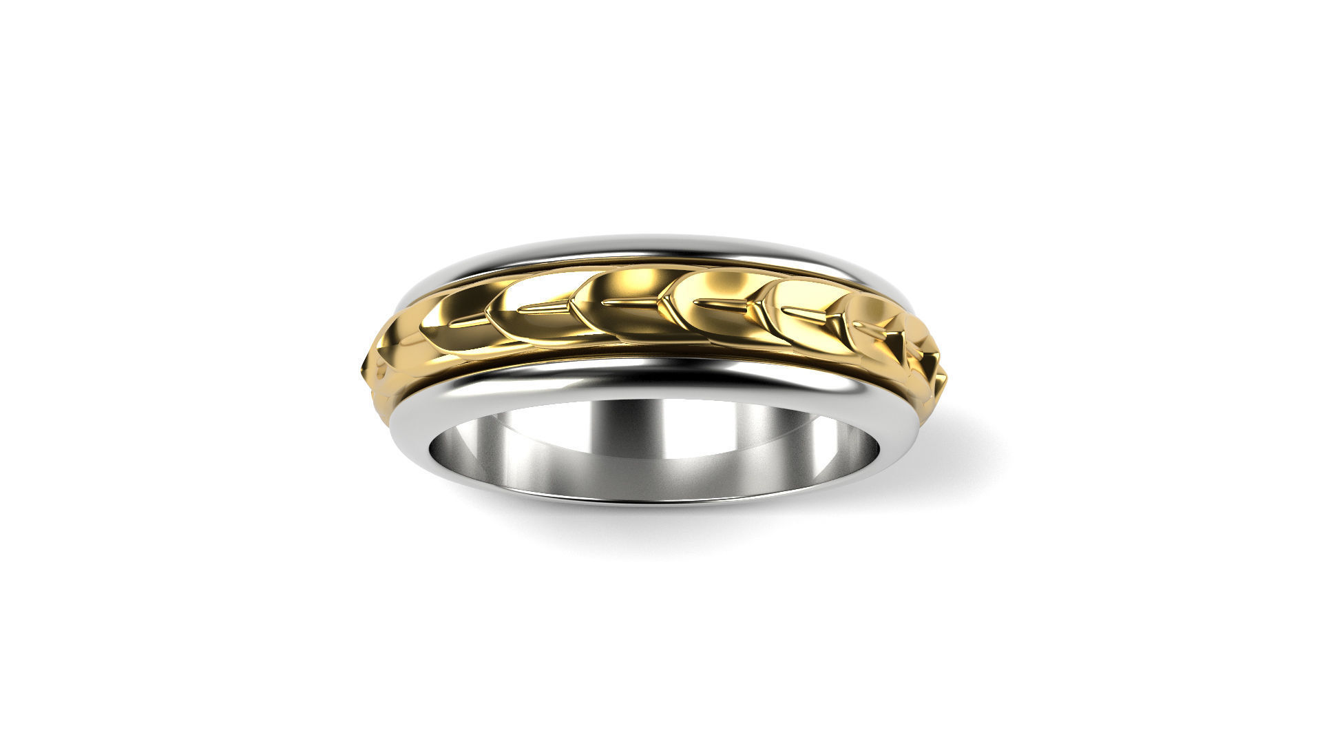 Two colored simple wedding band Bundle of 10 rings 15 SIZES 3D print model_24