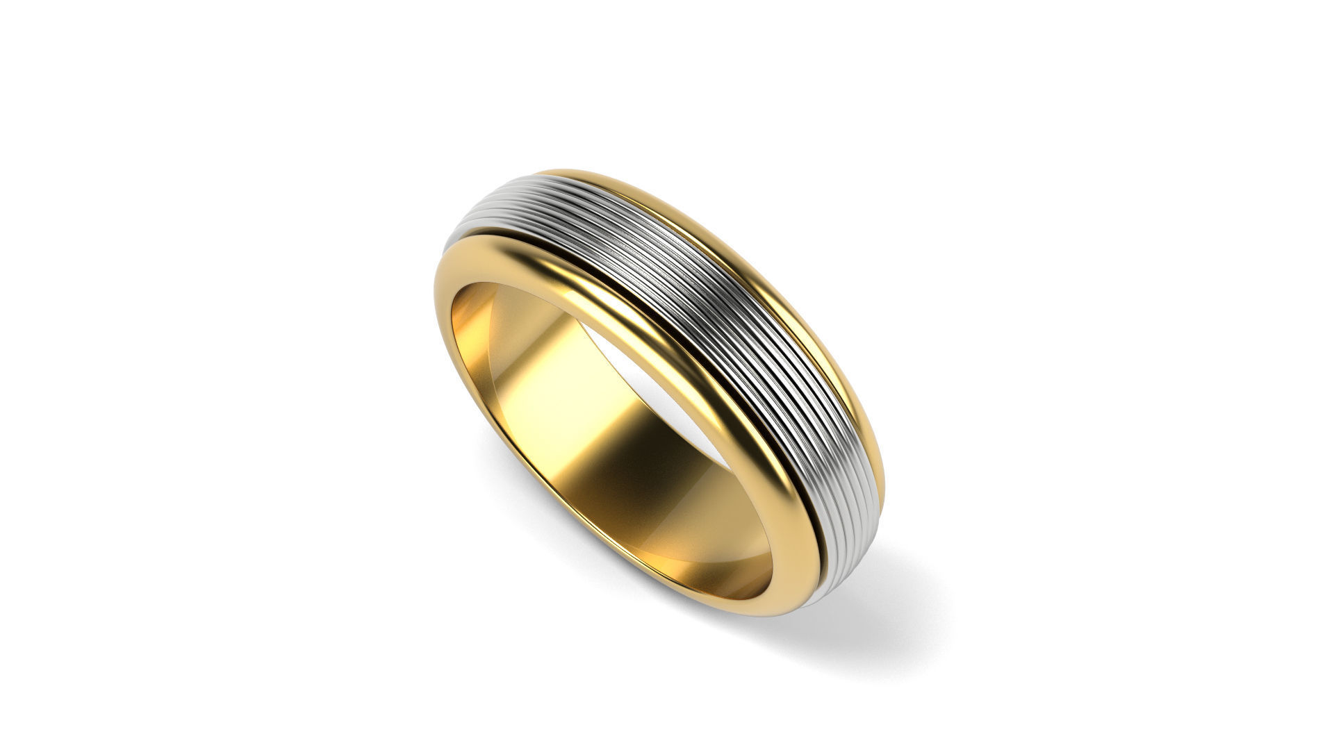 Two colored simple wedding band Bundle of 10 rings 15 SIZES 3D print model_35