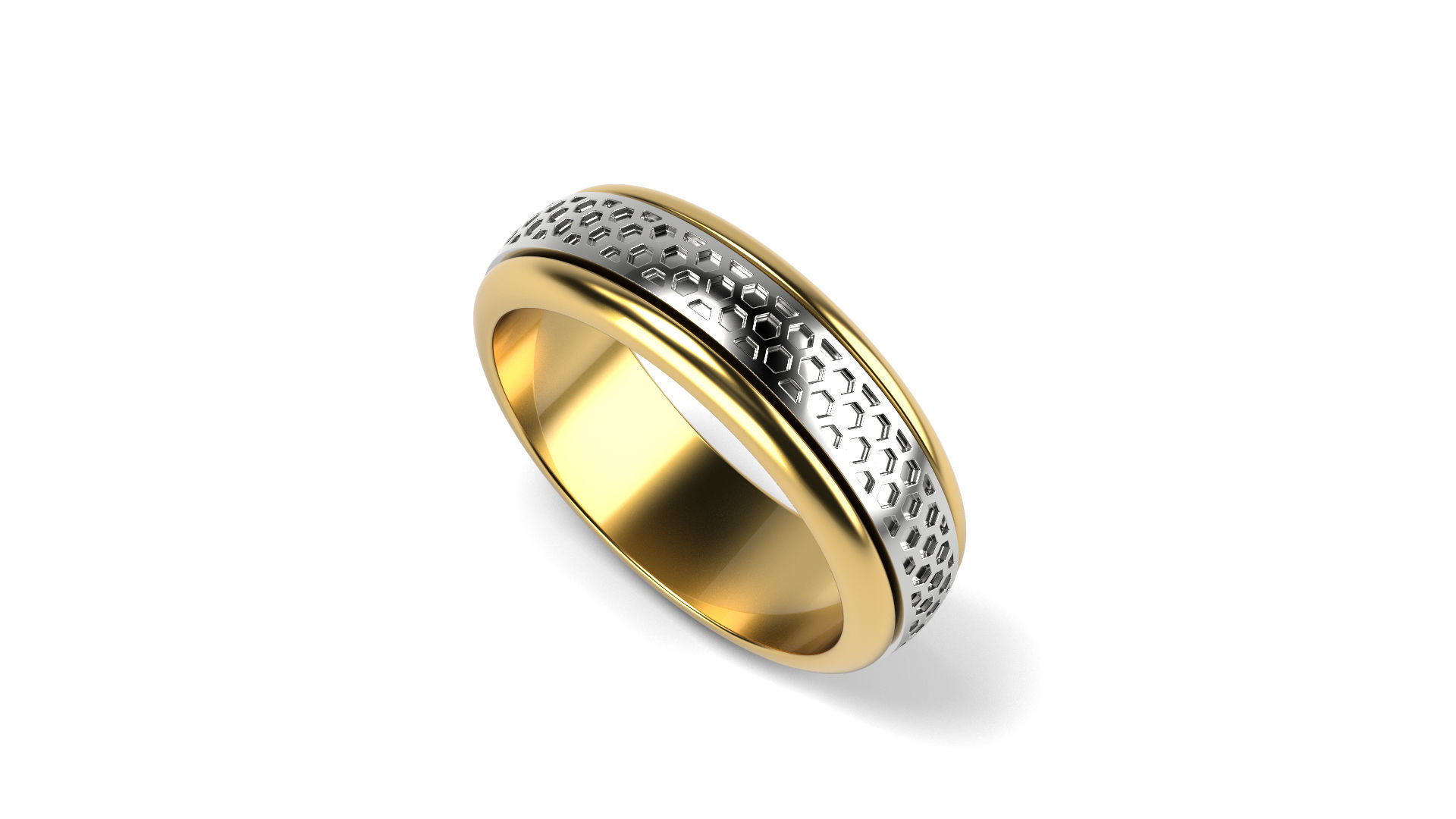 Two colored simple wedding band Bundle of 10 rings 15 SIZES 3D print model_45