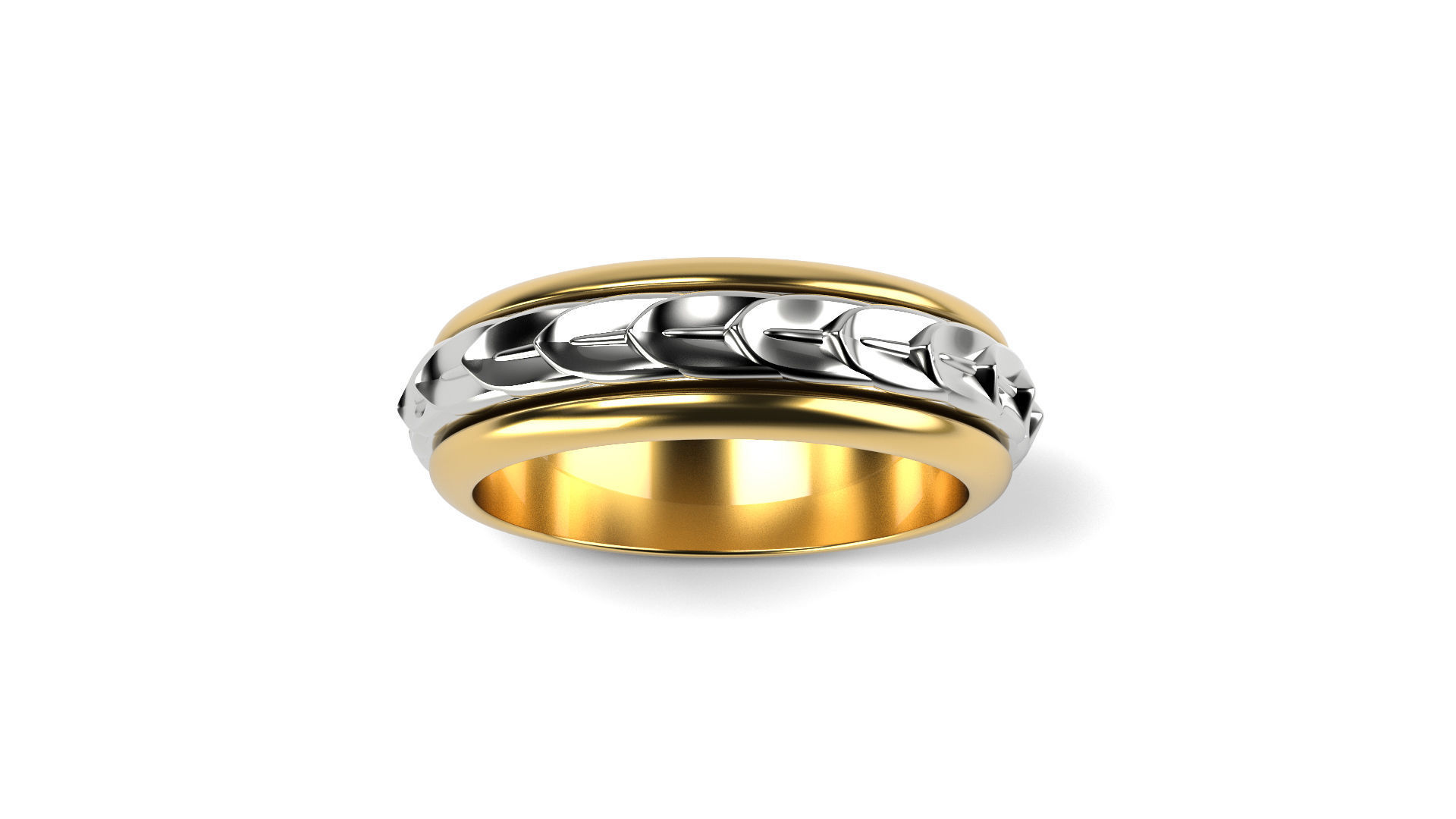 Two colored simple wedding band Bundle of 10 rings 15 SIZES 3D print model_47