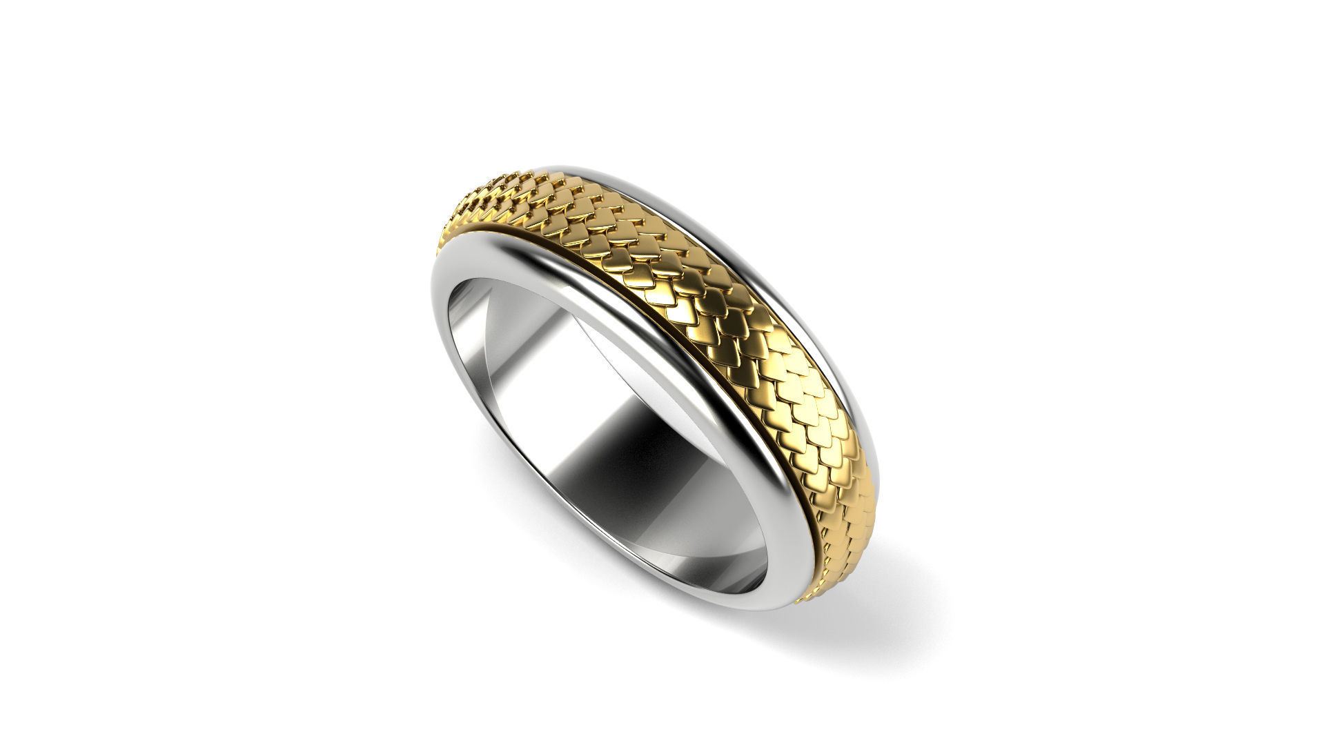 Two colored simple wedding band Bundle of 10 rings 15 SIZES 3D print model_29