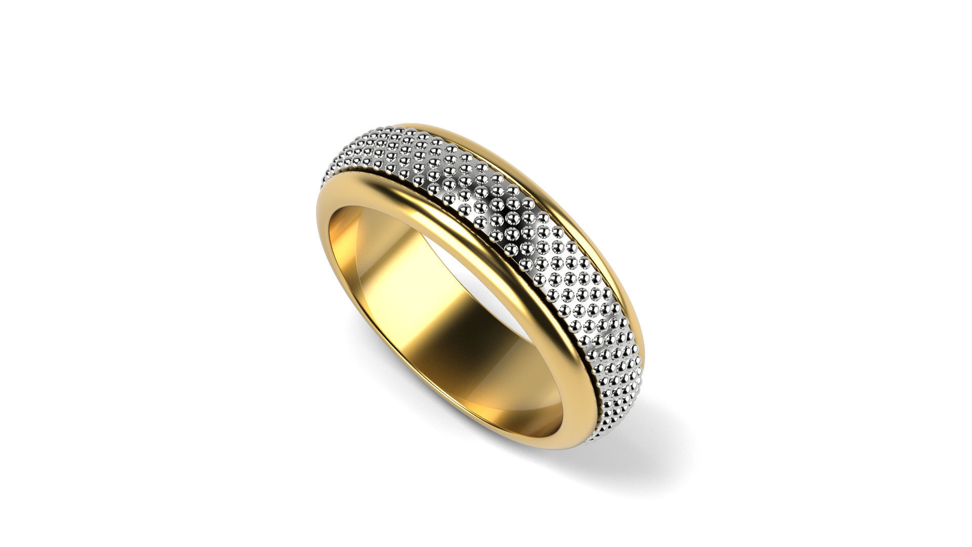 Two colored simple wedding band Bundle of 10 rings 15 SIZES 3D print model_50