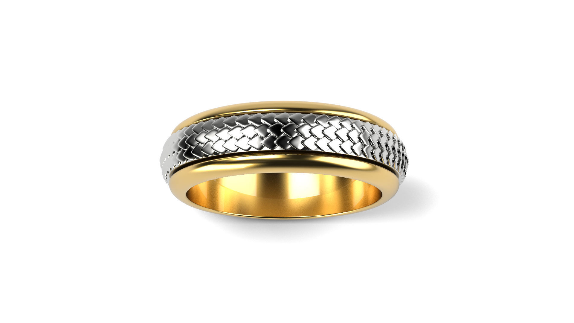 Two colored simple wedding band Bundle of 10 rings 15 SIZES 3D print model_51