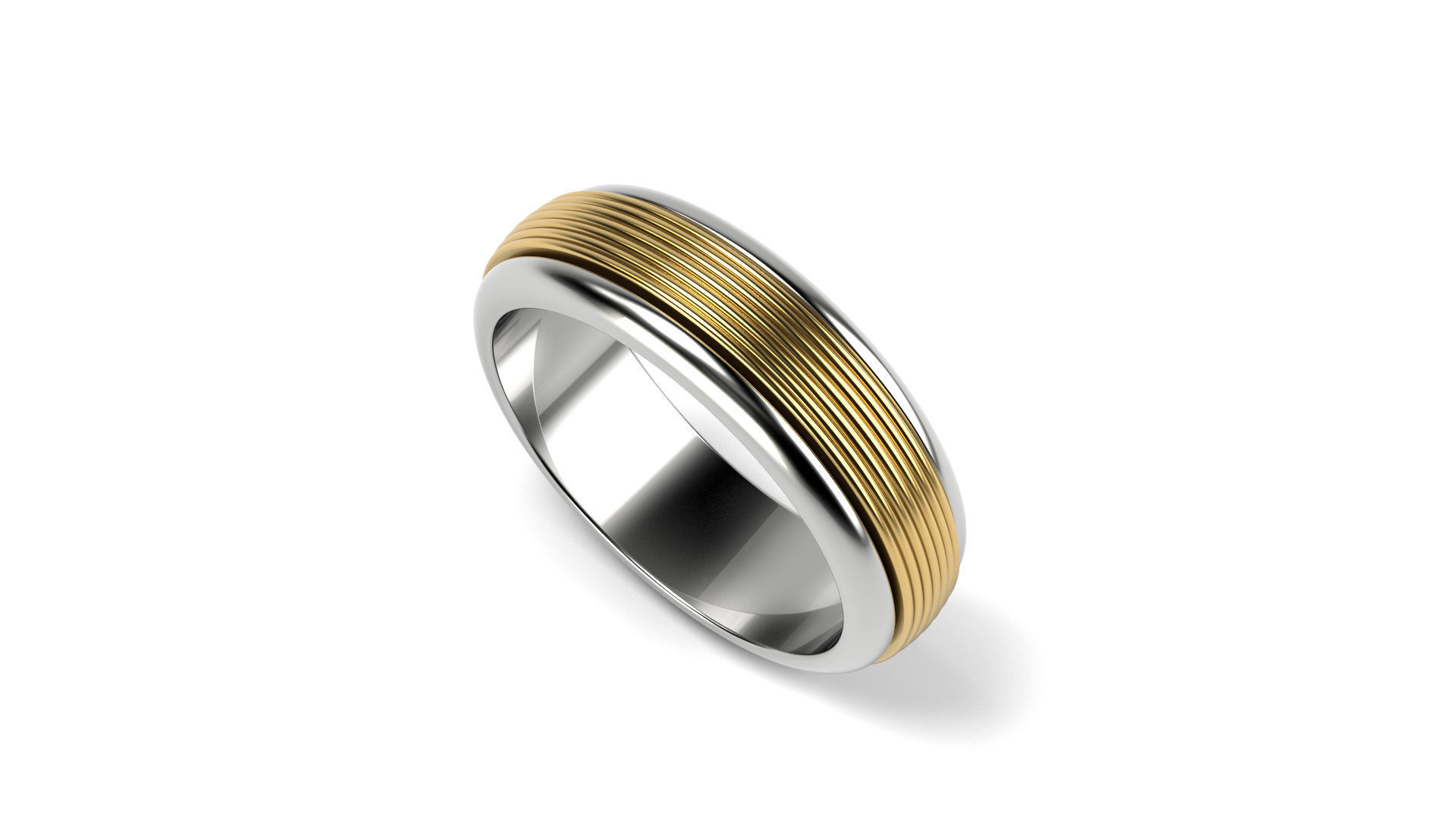 Two colored simple wedding band Bundle of 10 rings 15 SIZES 3D print model_5