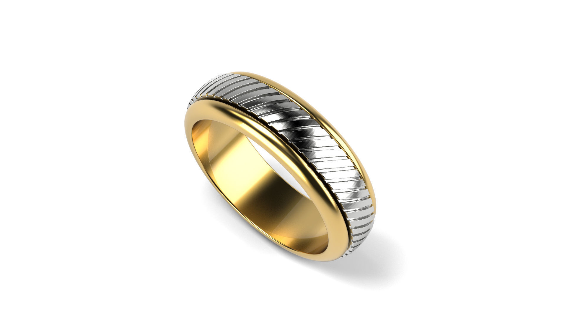 Two colored simple wedding band Bundle of 10 rings 15 SIZES 3D print model_39