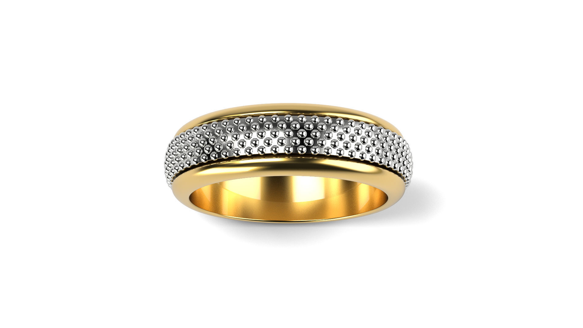 Two colored simple wedding band Bundle of 10 rings 15 SIZES 3D print model_49