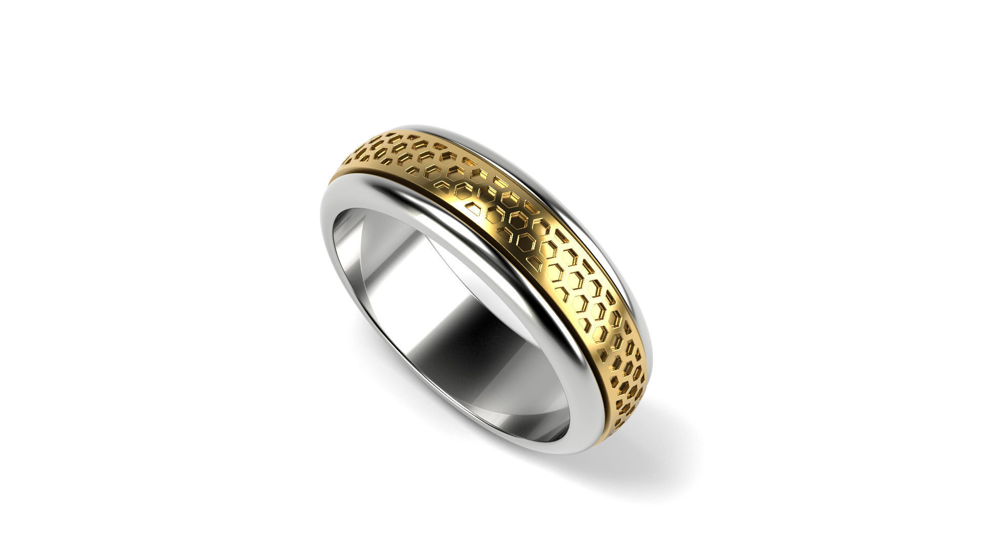 Two colored simple wedding band Bundle of 10 rings 15 SIZES 3D print model_20