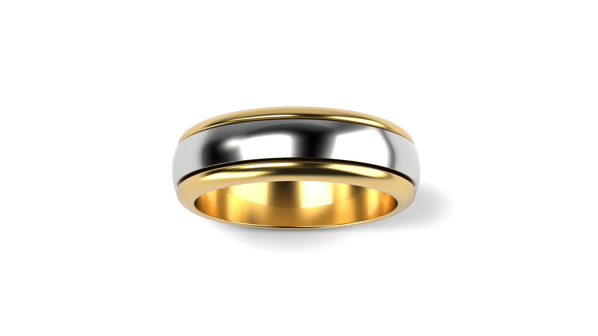 Two colored simple wedding band Bundle of 10 rings 15 SIZES 3D print model_34