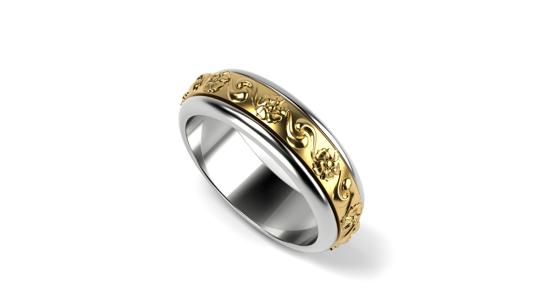 Two colored simple wedding band Bundle of 10 rings 15 SIZES 3D print model_17