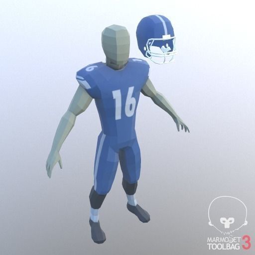 Football Player  Low-poly 3D model_0