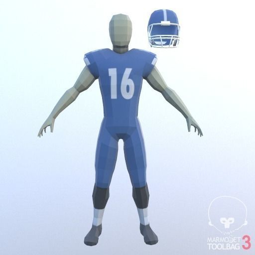 Football Player  Low-poly 3D model_1