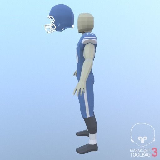 Football Player  Low-poly 3D model_4