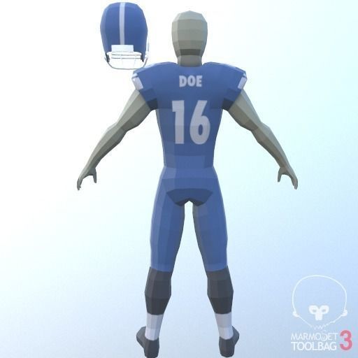 Football Player  Low-poly 3D model_2